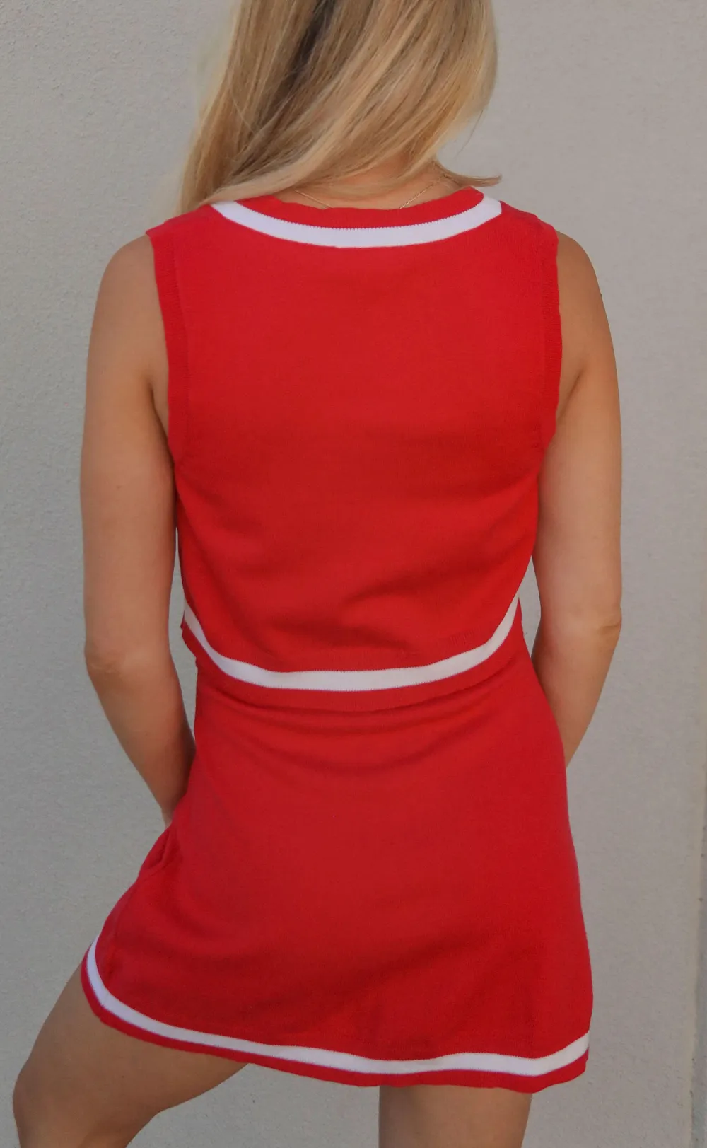 Sleeveless V Neck Dress Set