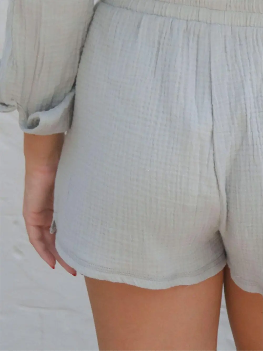 Light Gray Drawstring Shorts