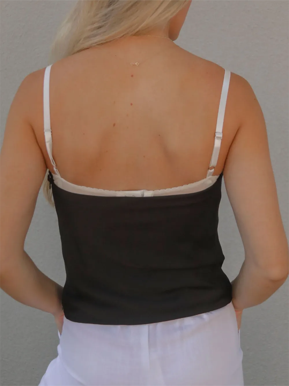 Lace Trimmed Spaghetti Strap Top