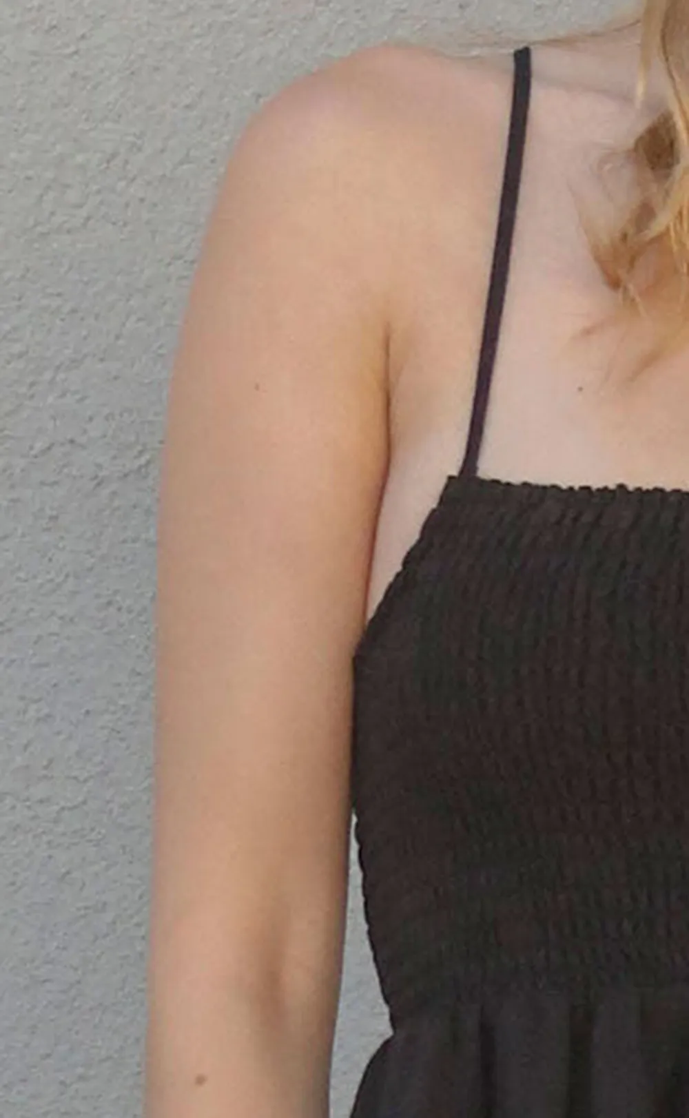 Black Smocked Strappy Midi Dress