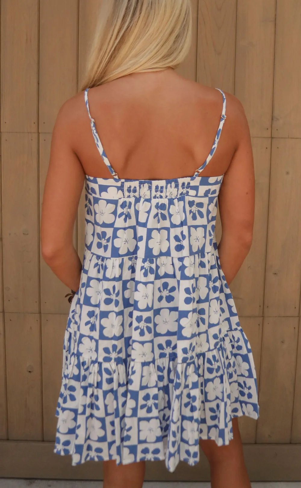 Geometric Patterned Ruffled Sundress