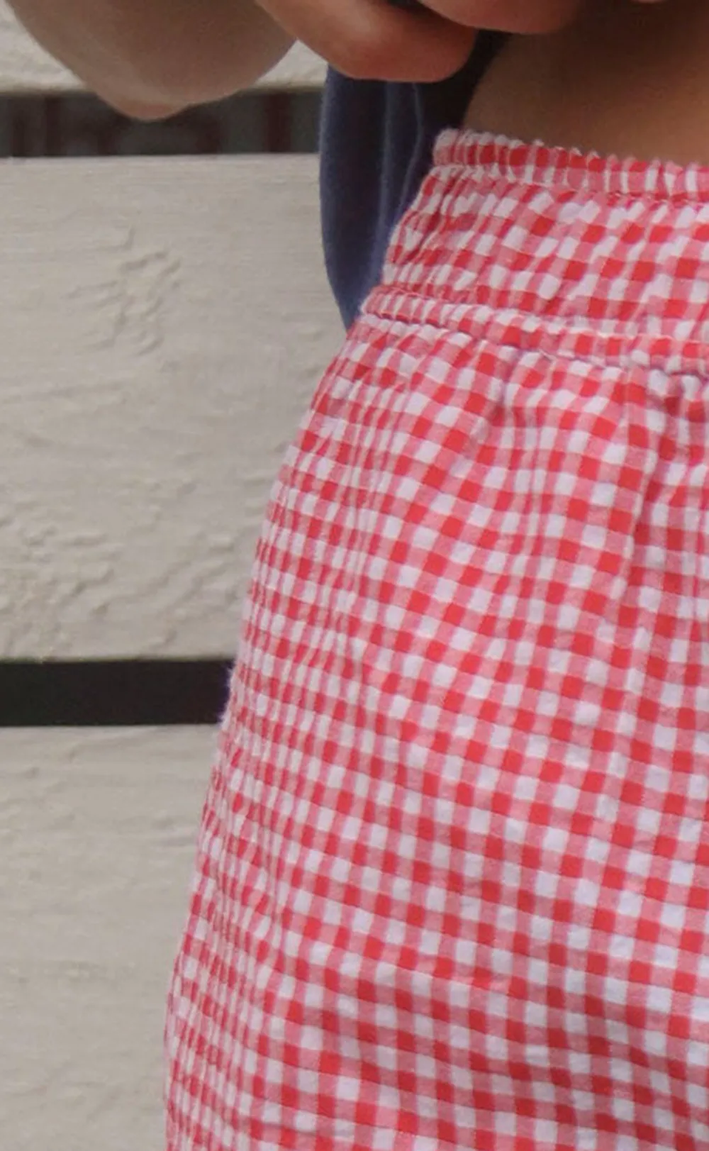 Pink Button Elastic Waist Shorts